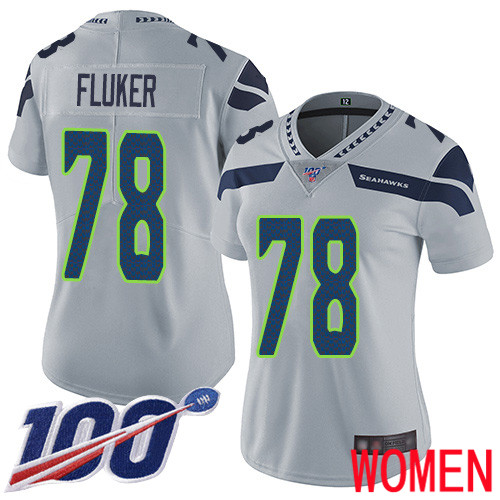 Seattle Seahawks Limited Grey Women D.J. Fluker Alternate Jersey NFL Football #78 100th Season Vapor Untouchable->seattle seahawks->NFL Jersey